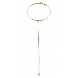 NEW Vanessa Mooney GOLD beaded double strand lariat elysee Choker Necklace